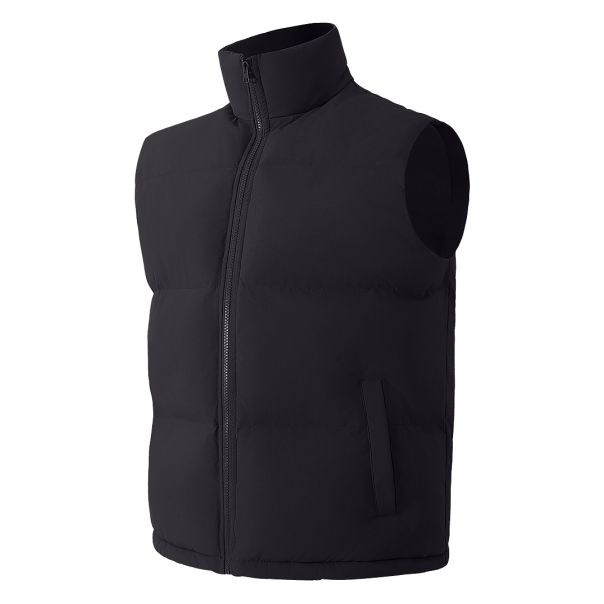 Unisex štepani prsluk HUSKY – lagana termo izolacija, visoka kragna, crni – veličina 3XL - EP3259388