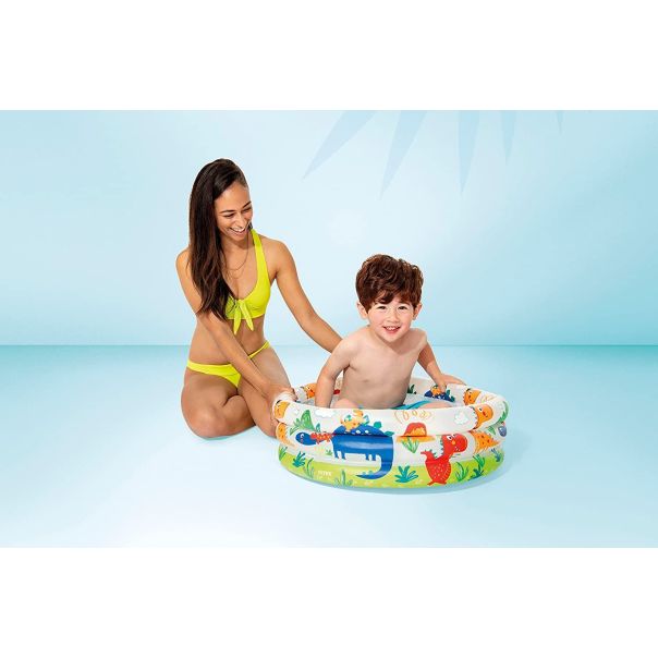 INTEX Bazen pvc dino buddies 3-ring baby pool - 57106NP