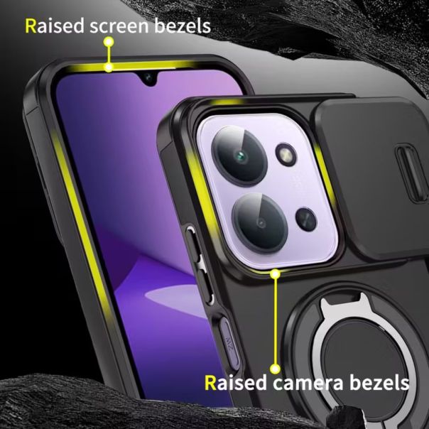 Maska za Xiaomi Redmi 15C 4G EU 173mm crna CamShield Ring stand - 224543