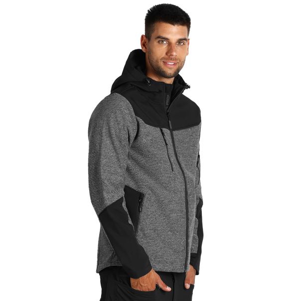 Softshell jakna PANTHER GREY sa kapuljačom, crna – veličina L - EP3258478