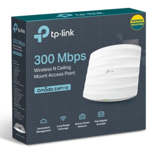 TP LINK Access point 300Mbps Wi-Fi N Ceiling Mount, 1x10/100Mbps LAN, 2xinterna antena - EAP110 - 47779