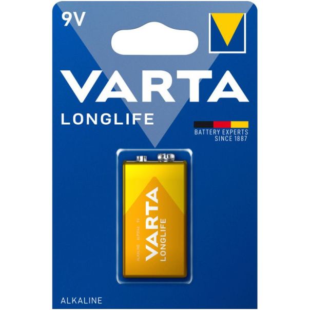 VARTA Baterija alkalna Longlife 9V 6LR61 MN1604, 1 kom - 45735