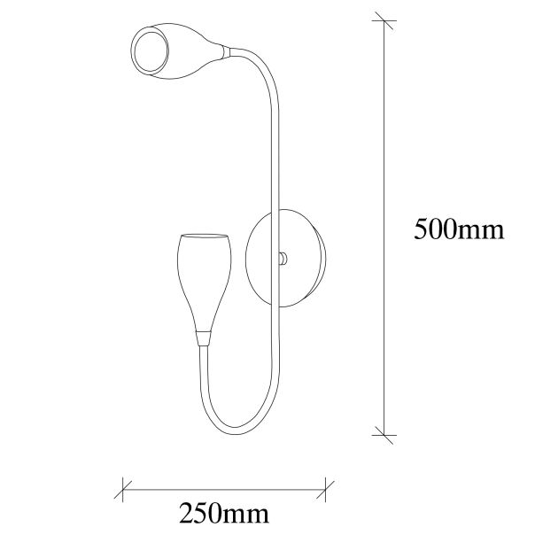 OPVIQ Zidna lampa Kadeh 3211, crna/zlatna - EP3008717