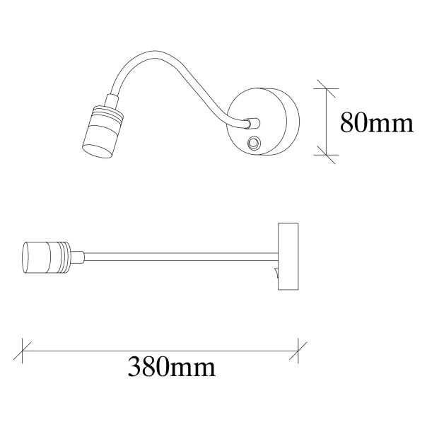 OPVIQ LED zidna lampa Reading 3241, crna - EP3008744