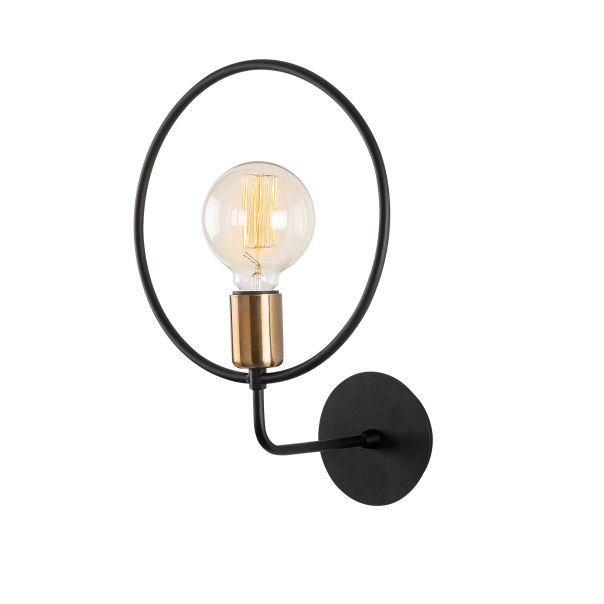 OPVIQ Zidna lampa Circle 3260, crna/zlatna - EP3008771