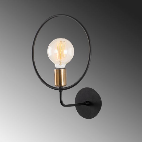 OPVIQ Zidna lampa Circle 3260, crna/zlatna - EP3008771