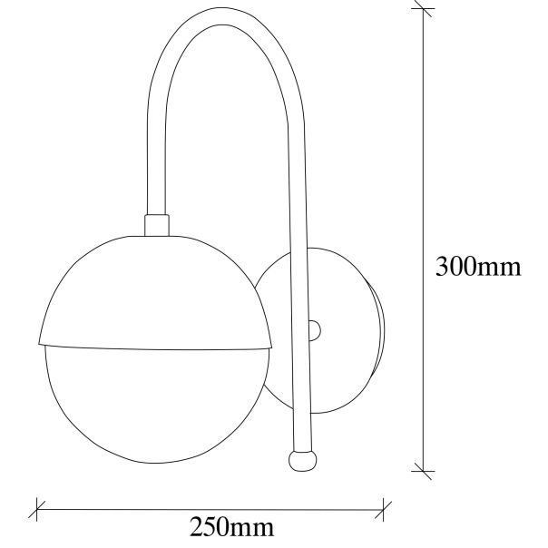 OPVIQ Zidna lampa Karsor 3300, bela/zlatna - EP3008795
