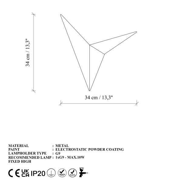 OPVIQ Zidna lampa Kus Nuw 3204, zlatna - EP3008816