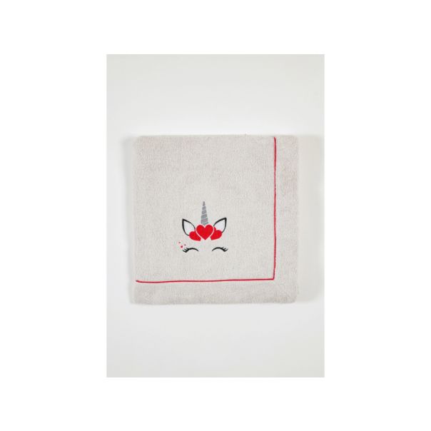 STEFAN Pokrivač od frotira sa vezom 80x120cm - 585-jednorog