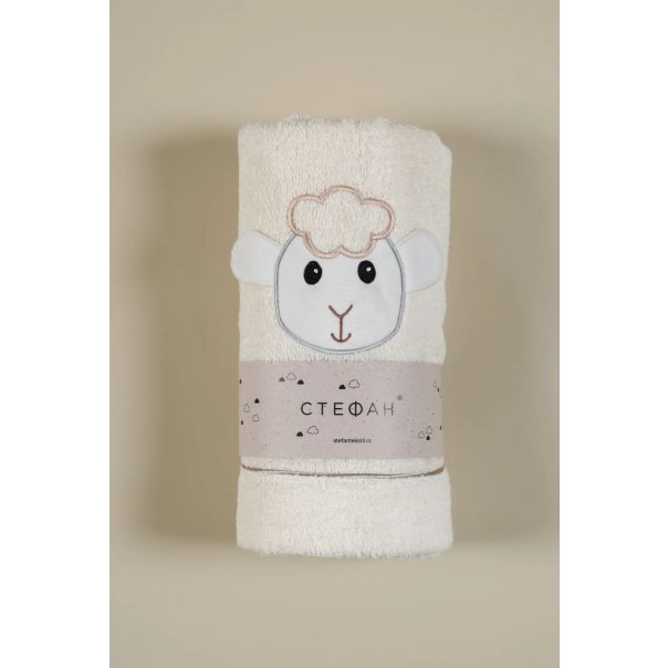 STEFAN Pokrivač od frotira sa vezom 80x120 - 585-ovcica