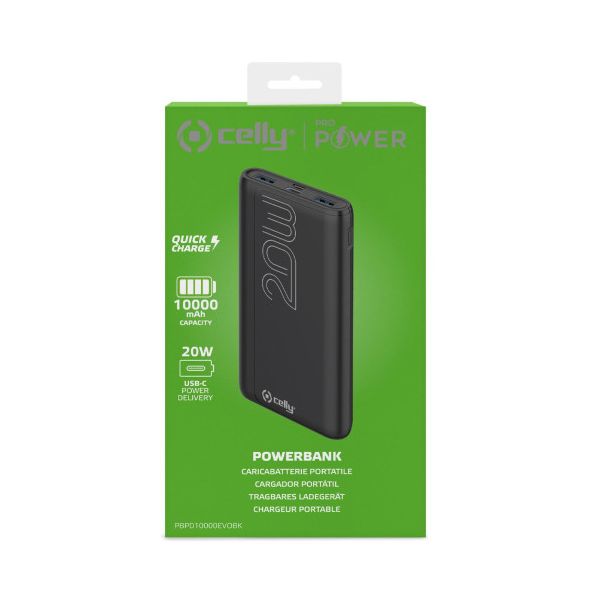 CELLY Power bank EVO 10000mAh, crna - PBPD10000EVOBK