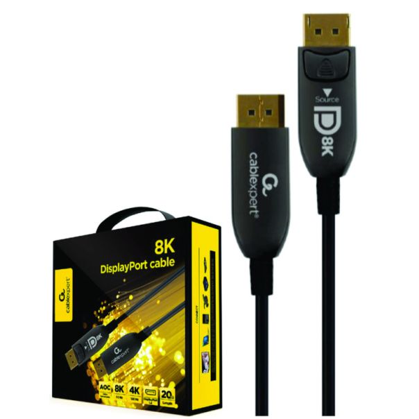 GEMBIRD Aktivni optički kabl DisplayPort v.1.4 CC-DP8K-AOC-20M, 20m, crna - 45807