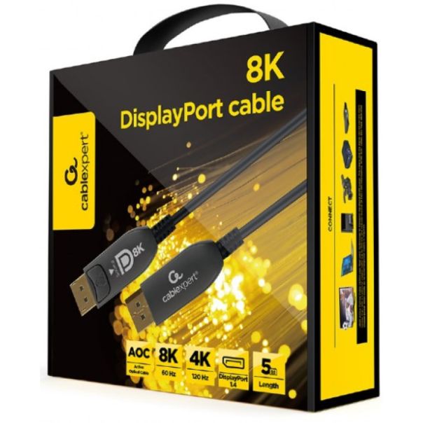 GEMBIRD Aktivni optički kabl DisplayPort v.1.4 CC-DP8K-AOC-5M, 5m, crna - 45809-1
