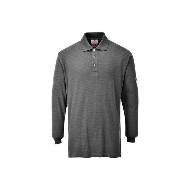 PORTWEST Polo majica sa dugim rukavima FR10 - vatrootporna antistatik, siva - 58609
