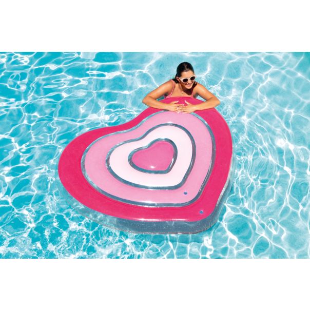 INTEX Dušek za vodu 175x117x20cm Srce, roze - 58727EU