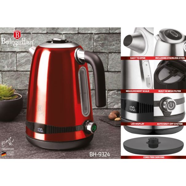 BERLINGER HAUS Ketler 1.7l digitalni burgundy metallic line - 490992