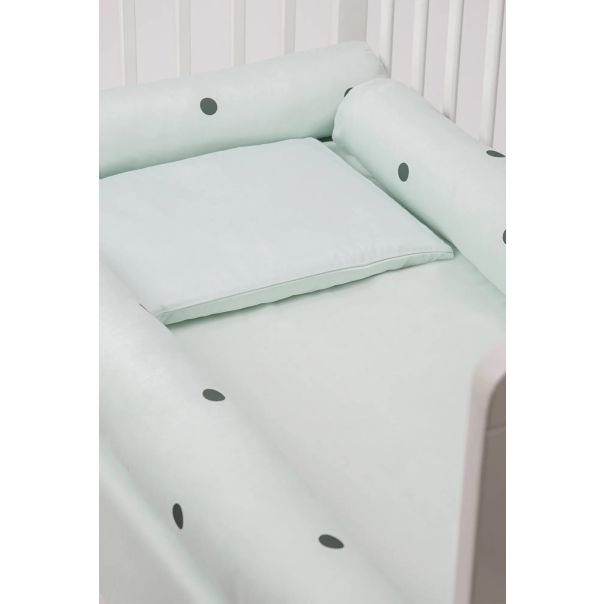 STEFAN Posteljina sa ogradicom od  pamučnog satena boje mint - 588-mint