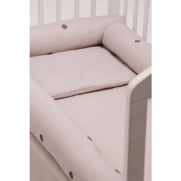 STEFAN Posteljina sa ogradicom od  pamučnog satena boje peska - 588-pesak