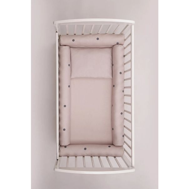 STEFAN Posteljina sa ogradicom od  pamučnog satena boje peska - 588-pesak