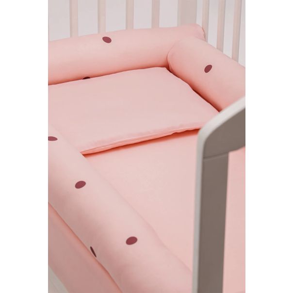 STEFAN Posteljina sa ogradicom od  pamučnog satena roze boje - 588-roze