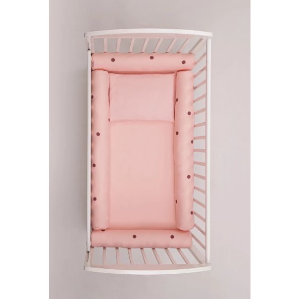 STEFAN Posteljina sa ogradicom od  pamučnog satena roze boje - 588-roze