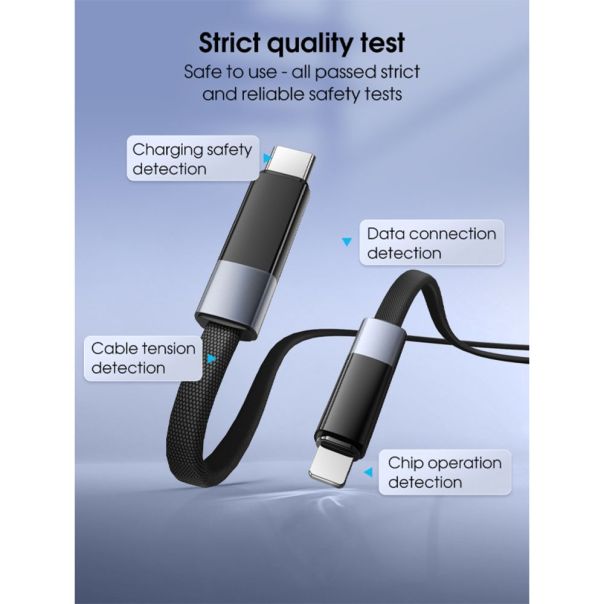 Data kabl LDNIO LC241i 30W Fast Automatic Power OFF Type C na iPhone lightning crni 1m - EP3009673