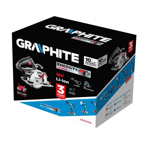 GRAPHITE Aku kružna testera, Solo, bez baterije i punjača - 58G008