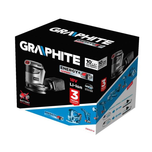 GRAPHITE Aku Vibraciona brusilica, Solo, bez baterija i punjača - 58G014