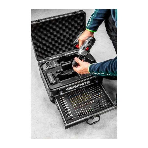 GRAPHITE Aku udarna buš u alu kof.109 delova - 58G022-PS15