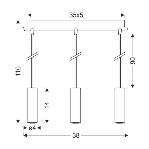 Dallas Viseća Lampa Zlatna 2 3x40W E27 - 15077-1