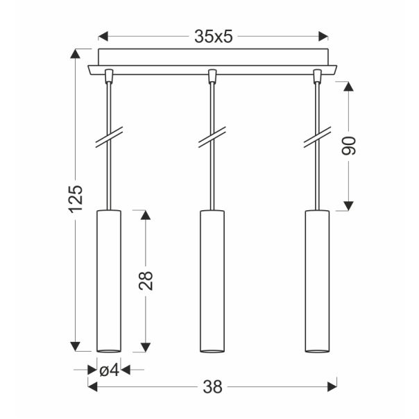 Dallas Viseća Lampa Zlatna 3x40W E27 - 15076