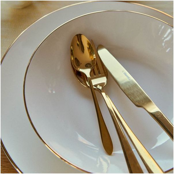 DEKOR DOM Pribor za jelo 16/1 Abele, mat zlatna - 038994