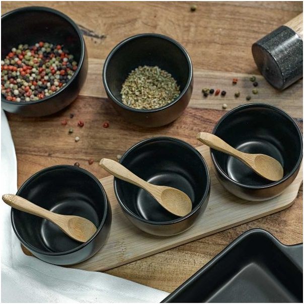 DEKOR DOM Set činija 32x8cm Fincan 3/1, crna - 039651