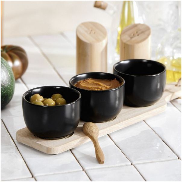 DEKOR DOM Set činija 32x8cm Fincan 3/1, crna - 039651