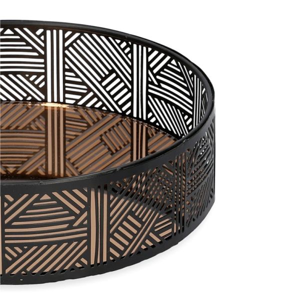 DEKOR DOM Tacna sa ogledalom ART DECO 20x5 cm - Black - HML - 041930