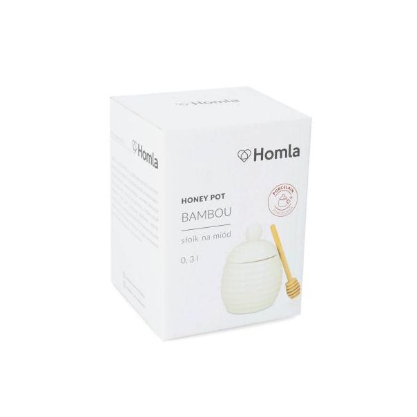 DEKOR DOM Posuda za med 9x12cm Bambou, bela - 038926-1