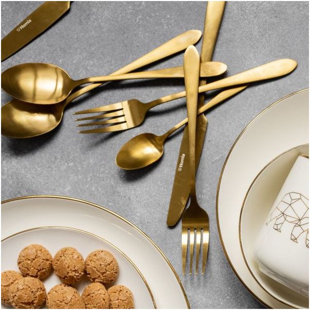 DEKOR DOM Pribor za jelo 16/1 Abele, zlatna - 038991