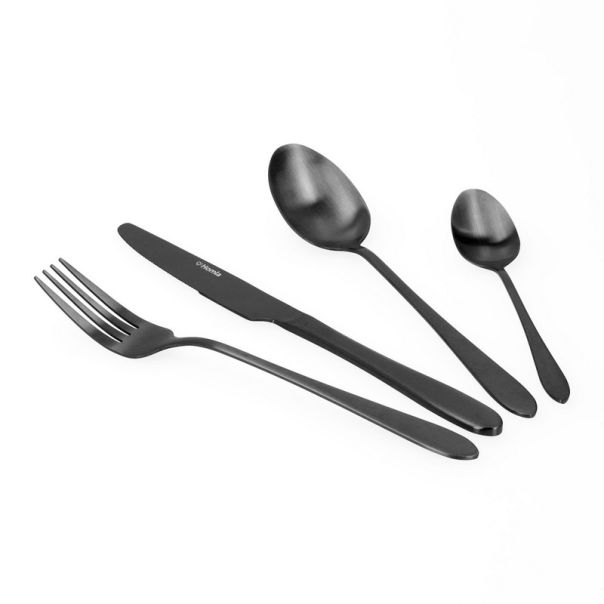 DEKOR DOM Pribor za jelo 16/1 Abele, mat crna - 041633-1