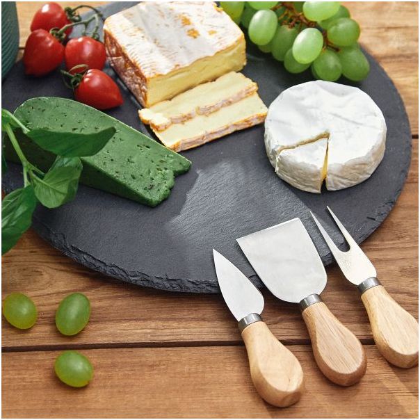 DEKOR DOM Daska za posluživanje 30cm Stone, crna - 039043-1