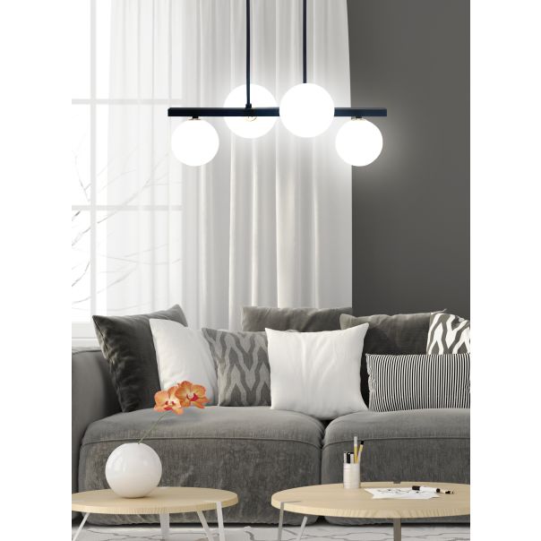 Kama Viseća Lampa Crno Zlatna 4x28W G9 - 15038-1
