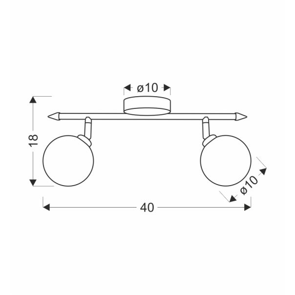 Rodia Plafonska Lampa Patina 2x40W G9 - 15129-1