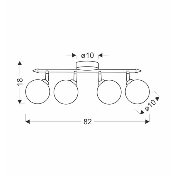 Rodia Plafonska Lampa Patina 4x40W G9 - 15130-1