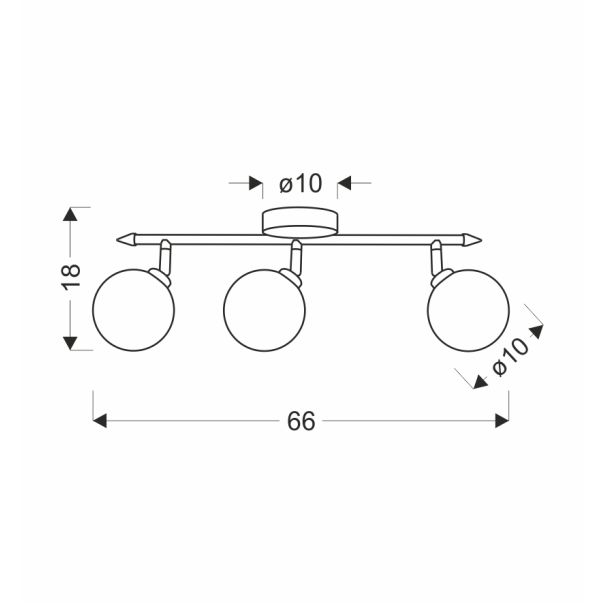 Rodia Plafonska Lampa Grafit 3x40W G9 - 15133-1