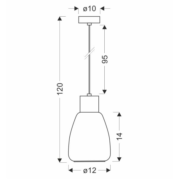 Moldo Viseća Lampa Crna 1x40W E27 - 15060-1-1