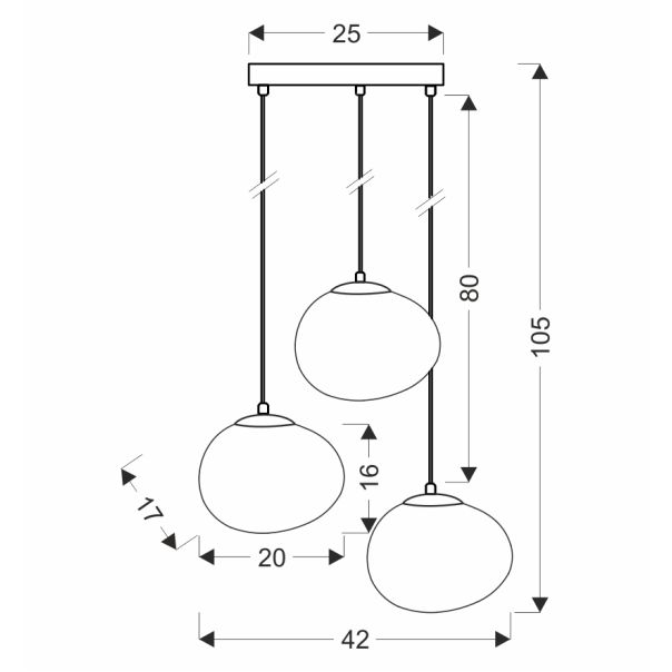 Stones Zidna Lampa 20cm 3x40W E27 - 15066-1