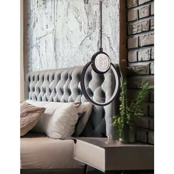 Lacrima Viseća Lampa Crna 15W LED 3000K - 15068-1