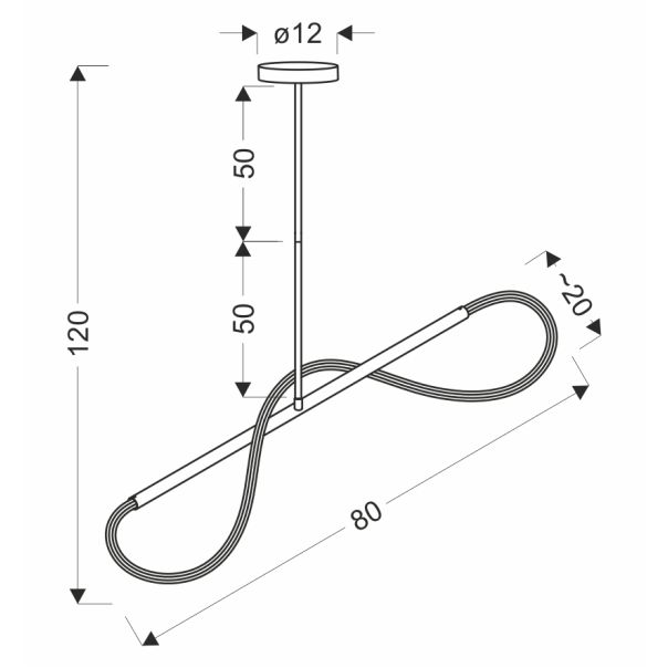Supreme Viseća Lampa 80cm złoty 18W LED 3000K - 15072