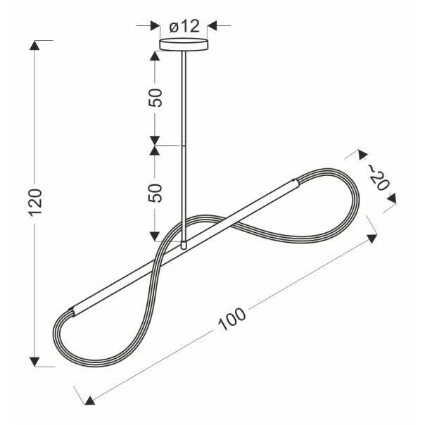 Supreme Viseća Lampa 100cm złoty 22W LED 3000K - 15071-1