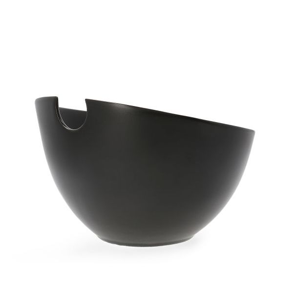 DEKOR DOM Činija za salatu sa priborom 24cm Mooka, crna - 039076