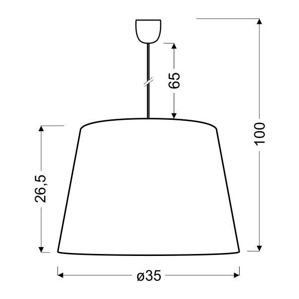 Platino 1 Visilica Bakar 35 cm 1x60W E27 - 15086-1-1